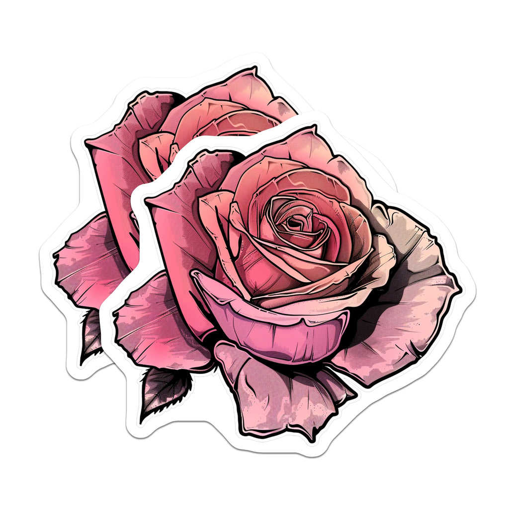 (2 Pack) Pink Rose Magnets - Floral Kitchen Decor - Botanical Art Fridge Magnet for Women - Aesthetic Locker Accents - 5 Inches On Longest Side - Thick Durable Magnet - Made in USA - MAG36569