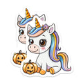 (2 Pack) Cute Unicorn Halloween Magnets - Kawaii Fall Decor - Spooky Cute Refrigerator Decoration - 5 Inches On Longest Side - Thick Durable Magnet - Made in USA - MAG37306