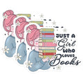 (3 Pack) Book Lover Decals - Girl Who Loves Books - Bookworm Decal - 3 Inches On Longest Side - Easy Peel & Apply - Made in USA - 3MCS4662