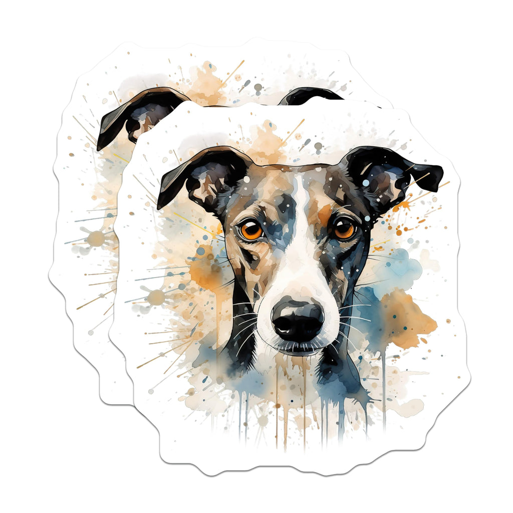 (2 Pack) Watercolor Sighthound Magnets - Dog Lover Pet Art - Artistic Animal Fridge Decor - 5 Inches On Longest Side - Thick Durable Magnet - Made in USA - MAG26565