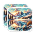 (2 Pack) Mountain Lake Magnets - Landscape Fridge Magnet - Scenic Home Decor Magnets - 5" On Longest Side - Premium Magnet - for Cars, Refrigerators, Toolboxes, Lockers - Made in USA - MAG18197