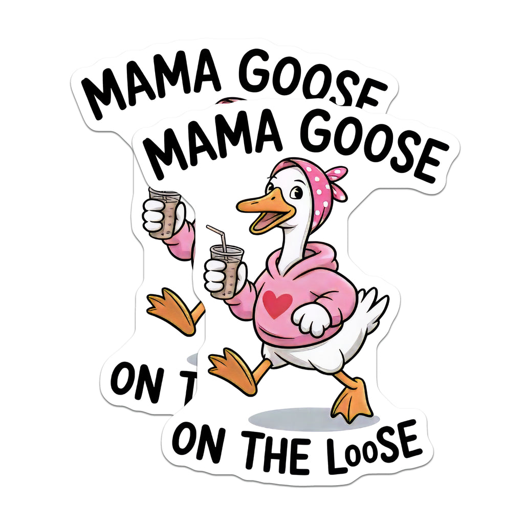 (2 Pack) Mama Goose On The Loose Magnets - Funny Mom Humor - New Mother Fridge Decor for Kitchen - 5 Inches On Longest Side - Thick Durable Magnet - Made in USA - MAG37765
