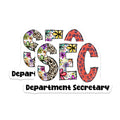 (2 Pack) Department Secretary Magnets - SEC Floral - Animal Print Letters - 5" On Longest Side - Premium Magnet - for Cars, Refrigerators, Toolboxes, Lockers - Made in USA - MAG14820