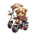 (2 Pack) Motor Bear Stickers - Motorcycle Rider Stickers - Cool Stickers- 5" On Longest Side - Sticks to Smooth Flat Surfaces - Made in USA - BMCS16901