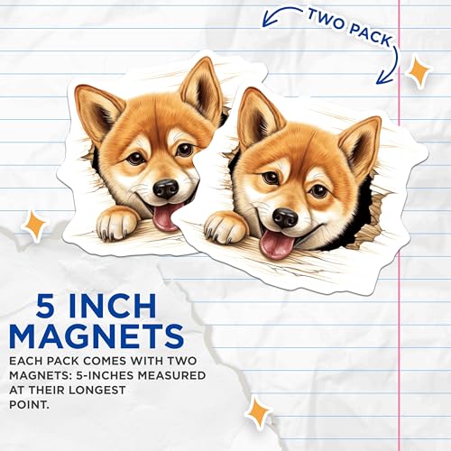 (2 Pack) Funny Dog Lover Decor Magnet - 5" On Longest Side - Sticks to Smooth Flat Surfaces - Made in USA - MAG10277
