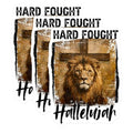 (3 Pack) Lion Cross Decals - Hard Fought Hallelujah - Christian Laptop Decal - 3 Inches On Longest Side - Easy Peel & Apply - Made in USA - 3MCS8721