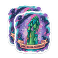 (2 Pack) Dont Be an Asparagus Magnets - Funny Pun Quote Vegetable Decor - Cosmic Galaxy Refrigerator Accent - 5 Inches On Longest Side - Thick Durable Magnet - Made in USA - MAG20586