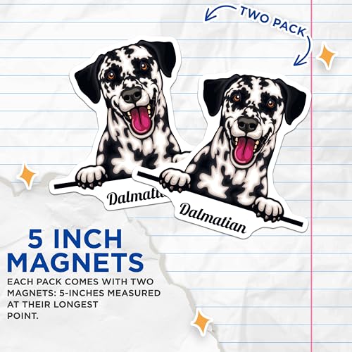(2 Pack) Dalmatian Dog Magnets - Cute Pet Magnets - Animal Lover Home - 5" On Longest Side - for Cars, Fridges, Toolboxes - Made in USA - MAG4213