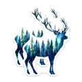 (2 Pack) Forest Deer Stickers - Nature Decal - Woodland Animal Stickers- 5" On Longest Side - Sticks to Smooth Flat Surfaces - Made in USA - BMCS16361