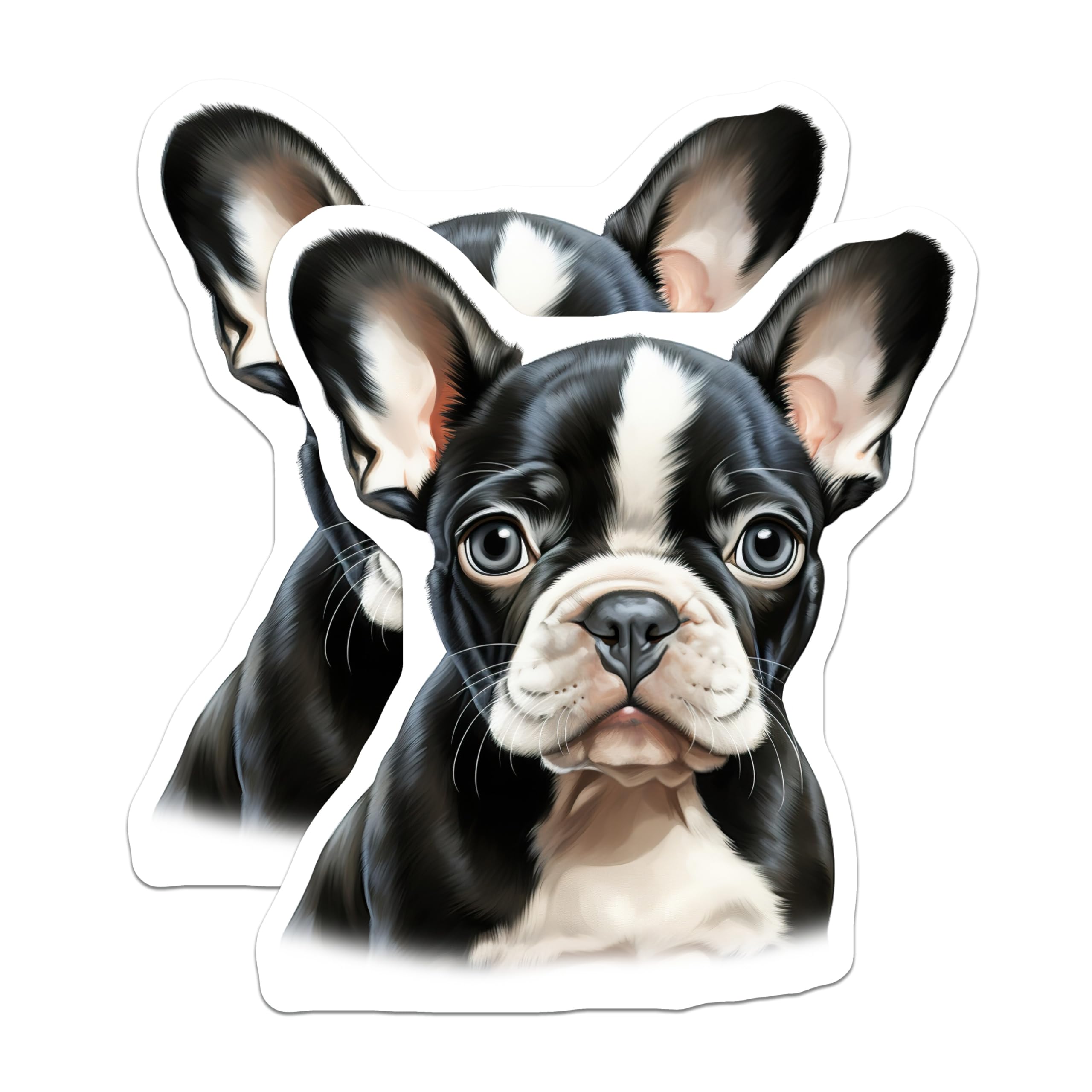 (2 Pack) Boston Terrier Puppy Magnets - Cute Dog Lover Decor - Refrigerator Locker Accents - 5 Inches On Longest Side - Thick Durable Magnet - Made in USA - MAG28012