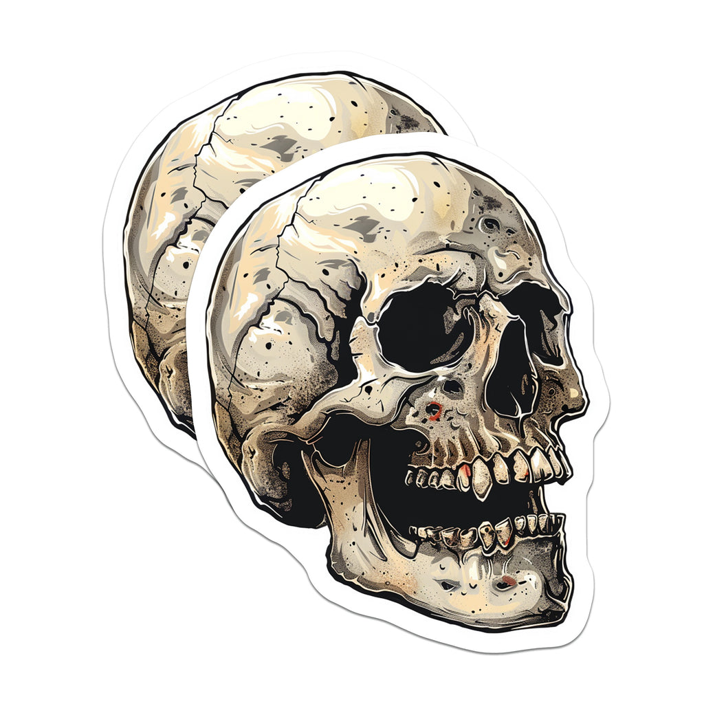 (2 Pack) Gothic Skull Magnets - Macabre Skeleton Decor - Edgy Halloween Refrigerator Decor for Dark Aesthetic Lovers - 5 Inches On Longest Side - Thick Durable Magnet - Made in USA - MAG39479