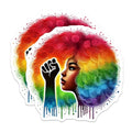(2 Pack) Rainbow Afro Magnets Magnets - Pride Artwork - Inspirational Decor - 5" On Longest Side - Made in USA - Sticks to Refrigerators & Metal Surfaces - MAG9054