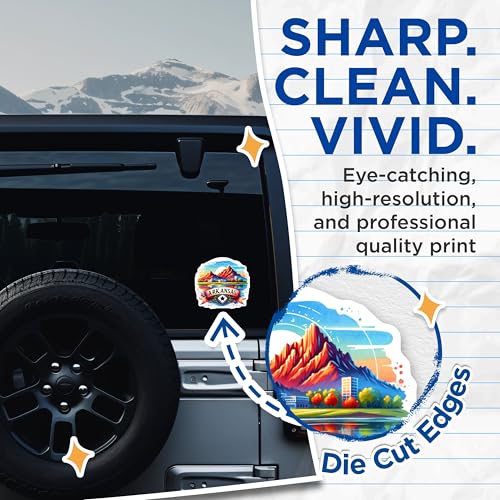(2 Pack) Arkansas Mountain Scenic Stickers - Travel Decal - State Pride Art - 5" On Longest Side - Sticks to Smooth Flat Surfaces - Made in USA - BMCS6576