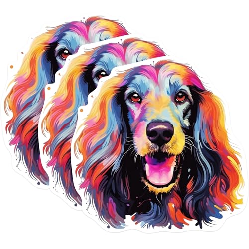 (3 Pack) Cocker Spaniel Decals - Colorful Dog Decals - Pet Lover Decal - 3 Inches On Longest Side - Easy Peel & Apply - Made in USA - 3MCS0617