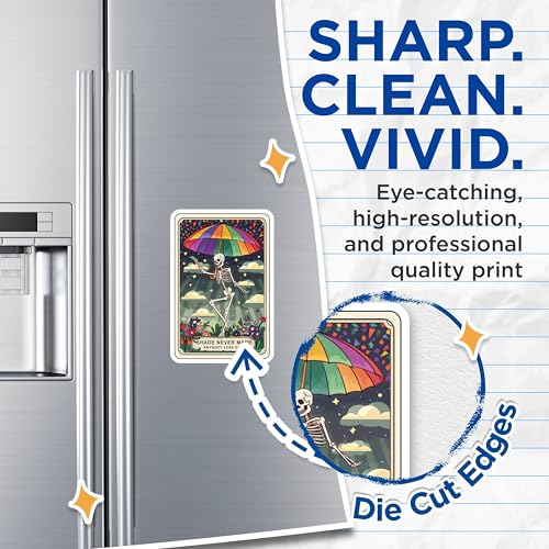 (2 Pack) Shade Never Made Anybody Less Gay Magnets - LGBTQ Pride ation - Rainbow Skeleton - Funny Queer Quote - 5" On Longest Side - for Cars, Fridges, Toolboxes - Made in USA - MAG4399