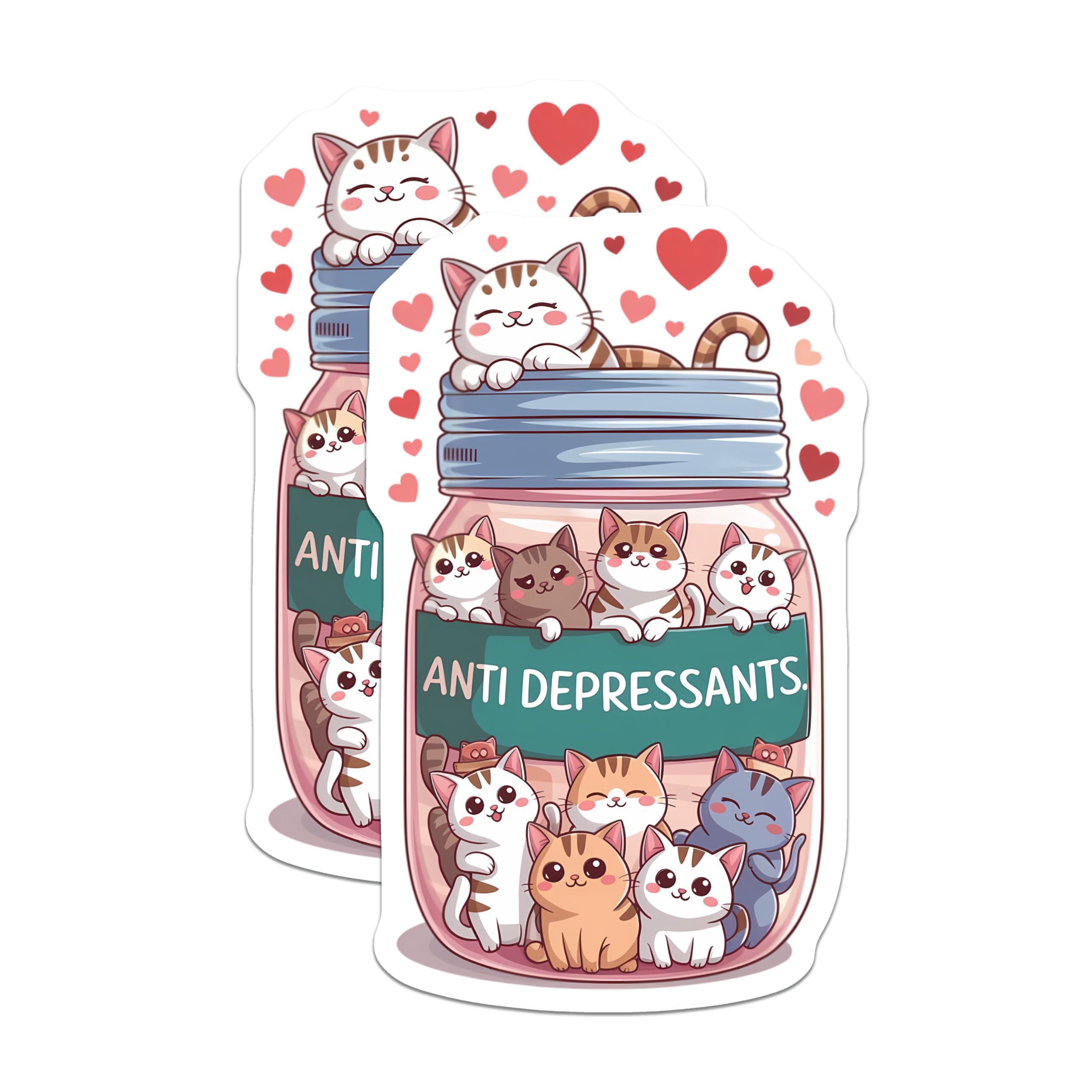 (2 Pack) Fun Cat DÃƒÂ©cor Magnet - 5" On Longest Side - Sticks to Smooth Flat Surfaces - Made in USA - MAG9609