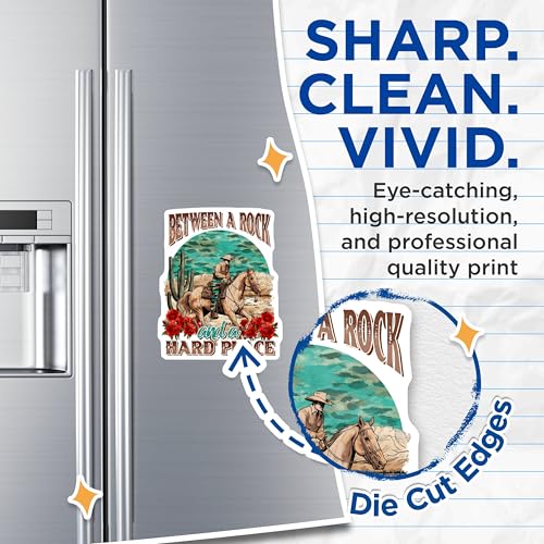 (2 Pack) Between A Rock and A Hard Place Magnets - 5" On Longest Side - for Cars, Fridges, Toolboxes - Made in USA - MAG3764