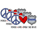 (3 Pack) Back The Blue Decals - Police Support Sticker - Peace Love Police Laptop Decals - 3 Inches On Longest Side - Easy Peel & Apply - Made in USA - 3MCS1227