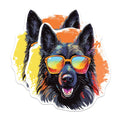 (2 Pack) Belgian Sheepdog Dog Magnets - Belgian Sheepdog with Sunglasses - Choose FromOver 100 Dog Breeds - 5" On Longest Side - Premium Magnet - Made in USA - MAG0315