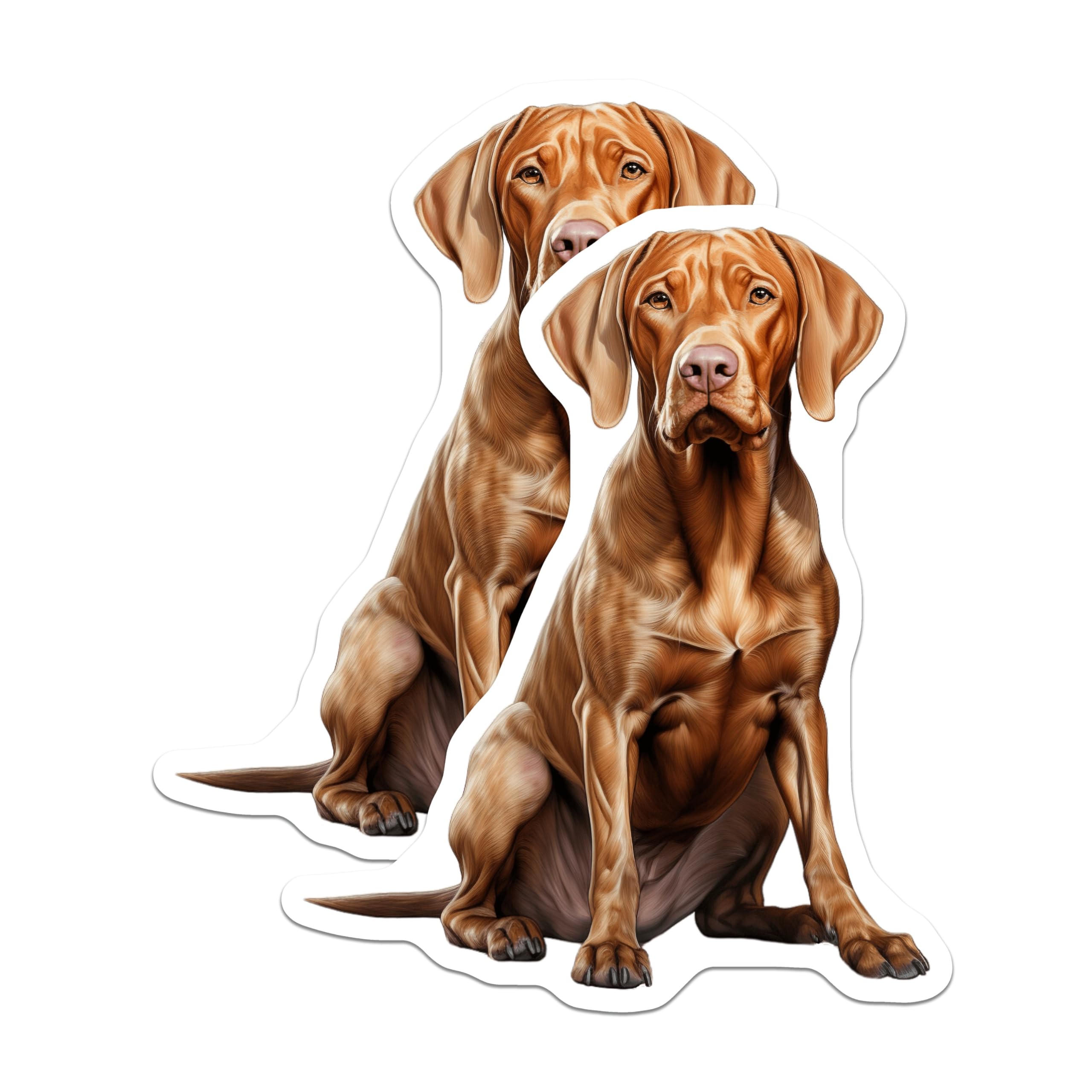 (2 Pack) Vizsla Dog Magnets - Loyal Hunting Dog Breed - Dog Mom Dad Fridge Decor - 5 Inches On Longest Side - Thick Durable Magnet - Made in USA - MAG29974