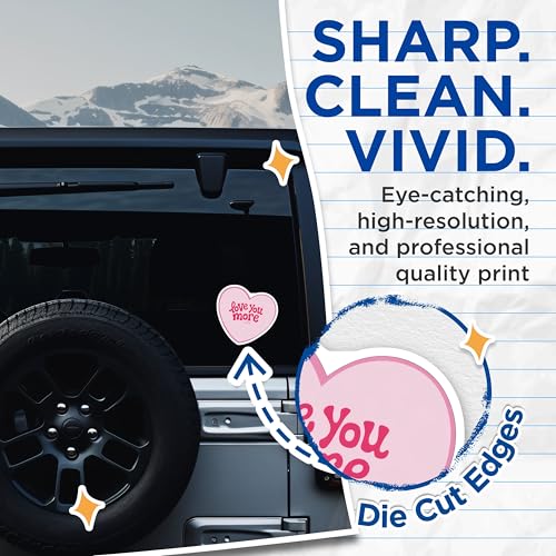 (2 Pack) Love You More Stickers - Jesus Quote Sticker - 5" On Longest Side - Sticks to Smooth Flat Surfaces - Made in USA - BMCS8954 - BMCS8954