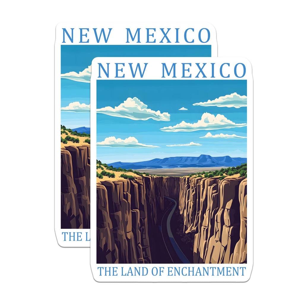 (2 Pack) New Mexico Magnets - The Land of Enchantment - Road Through Canyon Souvenir - 5" On Longest Side - Premium Magnet - for Cars, Refrigerators, Toolboxes, Lockers - Made in USA - MAG18351