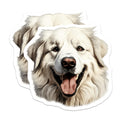 (2 Pack) Great Pyrenees Magnets - Smiling White Fluffy Dog Pet Owner - Dog Mom Dad Fridge Locker Kitchen Decor - 5 Inches On Longest Side - Thick Durable Magnet - Made in USA - MAG29762
