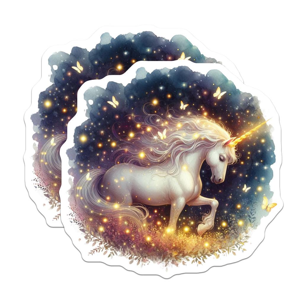 (2 Pack) Magical Unicorn Magnets - Fairytale Fantasy Decor - Mythical Creature Art - Kids Room Aesthetic - 5 Inches On Longest Side - Thick Durable Magnet - Made in USA - MAG37550
