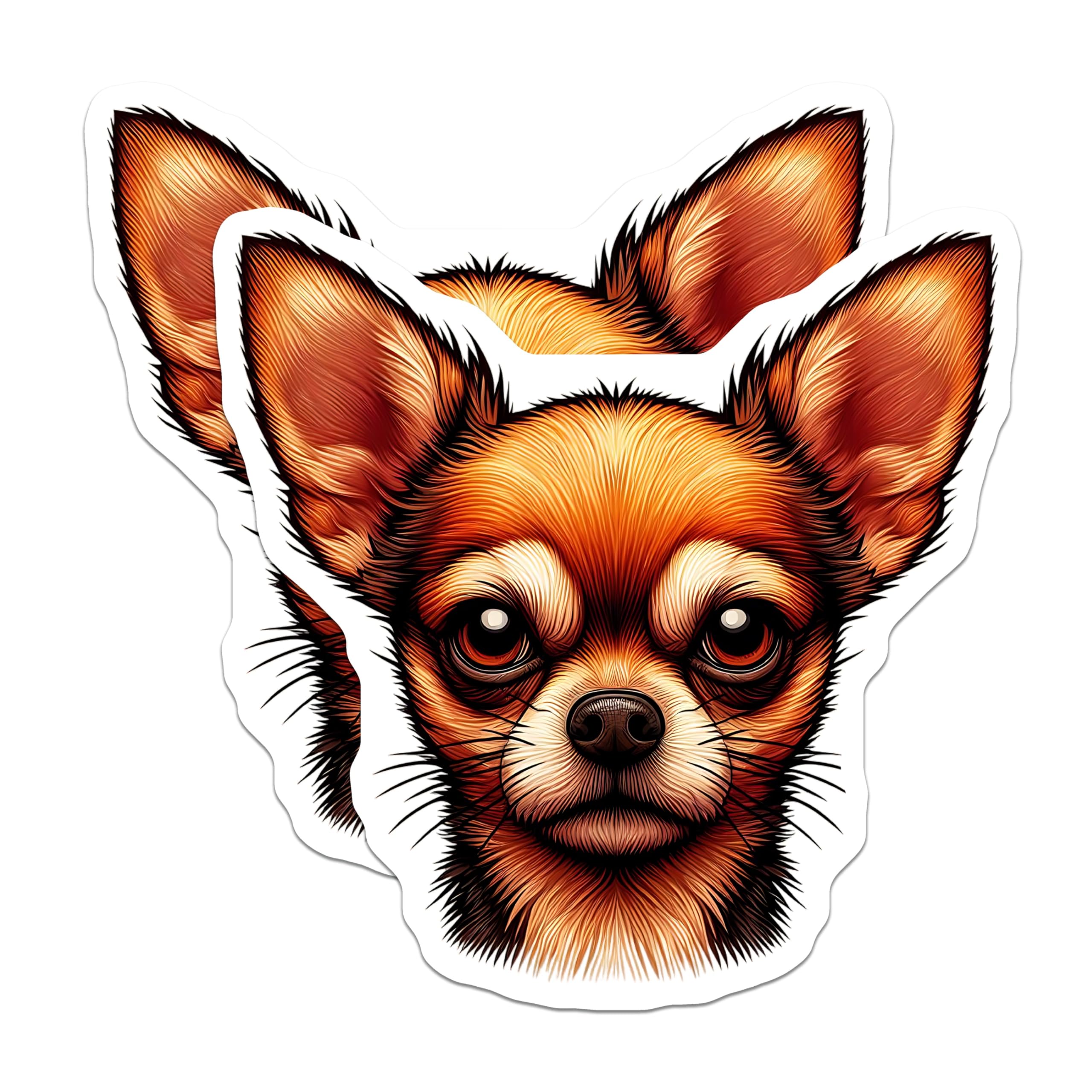 (2 Pack) Chihuahua Dog Magnets - Cute Puppy Art - Refrigerator Magnets - 5" On Longest Side - Premium Magnet - for Cars, Refrigerators, Toolboxes, Lockers - Made in USA - MAG15013