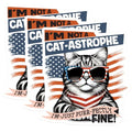 (3 Pack) Cat-Astrophe Decals - Patriotic Feline - Funny Cat Decals - 3 Inches On Longest Side - Easy Peel & Apply - Made in USA - 3MCS4721