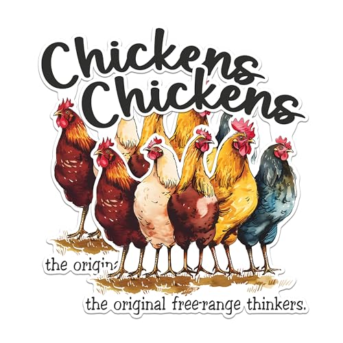 (2 Pack) Chicken Stickers - Funny Farm Animal Stickers - Unique Poultry Stickers - 5" On Longest Side - Sticks to Any Smooth Flat Surface - Made in USA - BMCS2594