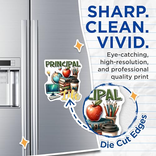 (2 Pack) Principal Life Magnets - Teacher Appreciation - School Decor - Classroom Accessories - 5" On Longest Side - for Cars, Fridges, Toolboxes - Made in USA - MAG8052