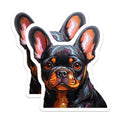 (2 Pack) French Bulldog Stickers - Cute Dog Face Decal - Animal Lover Dog Breed Sticker - 5" On Longest Side - Sticks to Smooth Flat Surfaces - Made in USA - BMCS3934