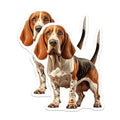 (2 Pack) Basset Hound Magnets - Dog Lover Decor - Refrigerator Animal Art - 5 Inches On Longest Side - Thick Durable Magnet - Made in USA - MAG24208