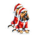 (2 Pack) Bloodhound Santa Magnets - Christmas Dog Decor - Holiday Refrigerator Magnets - Canine Art - 5 Inches On Longest Side - Thick Durable Magnet - Made in USA - MAG23840