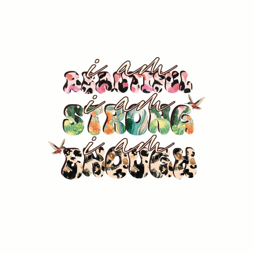 (3 Pack) Stand Strong Enough Decals - Hummingbird Decal - Floral Print Decals - 3 Inches On Longest Side - Easy Peel & Apply - Made in USA - 3MCS7806