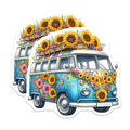 (2 Pack) Hippie Van Stickers - Boho Van Life Travel - 5" On Longest Side - Sticks to Smooth Flat Surfaces - Made in USA - BMCS8855 - BMCS8855