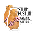 (2 Pack) Funny Guinea Pig Workout Stickers - Animal Fitness Stickers - Motivational Exercise Stickers - 5" On Longest Side - Sticks to Smooth Flat Surfaces - Made in USA - BMCS5077