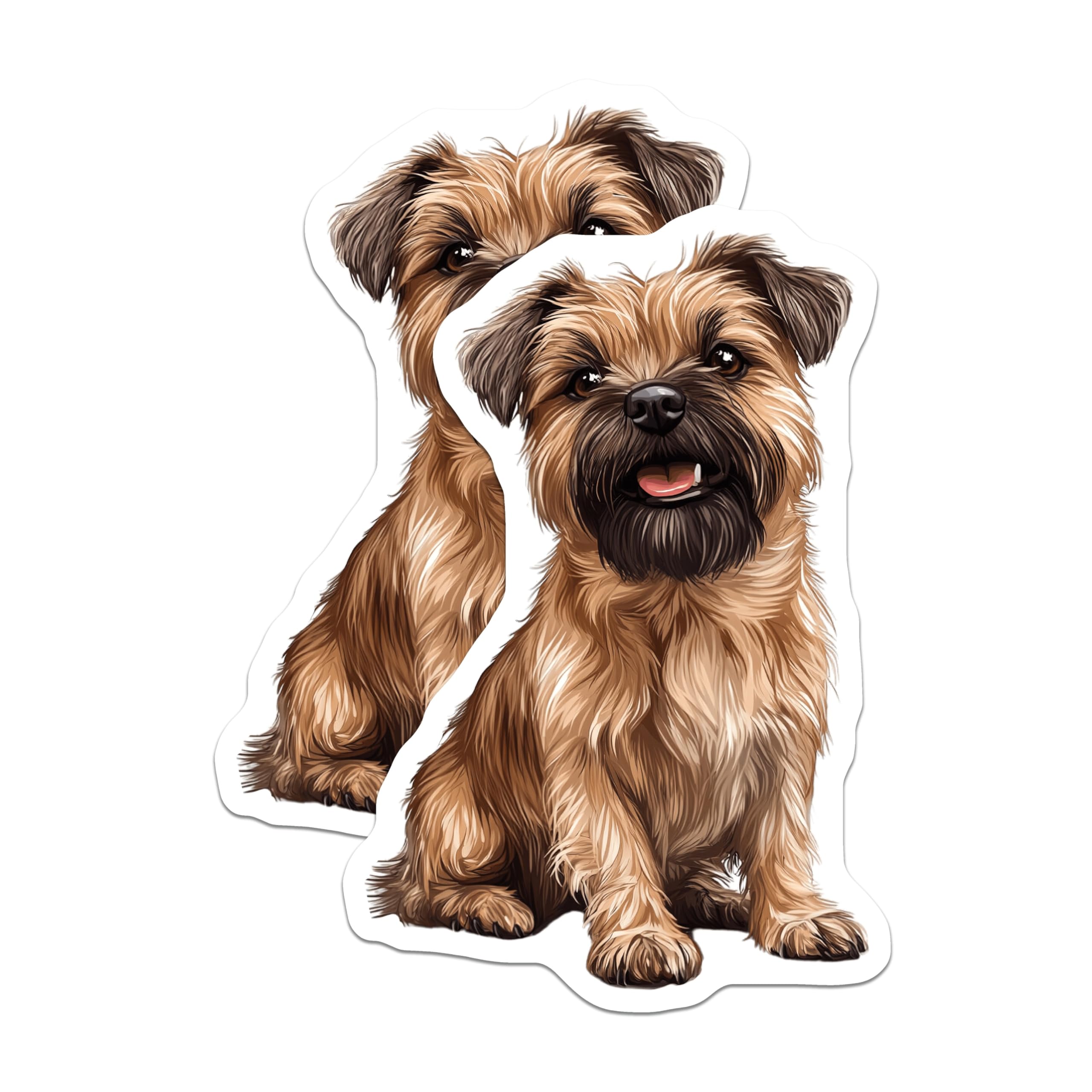 (2 Pack) Cairn Terrier Magnets - Cute Scruffy Dog Art - Pet Lover Refrigerator Decor - 5 Inches On Longest Side - Thick Durable Magnet - Made in USA - MAG23434