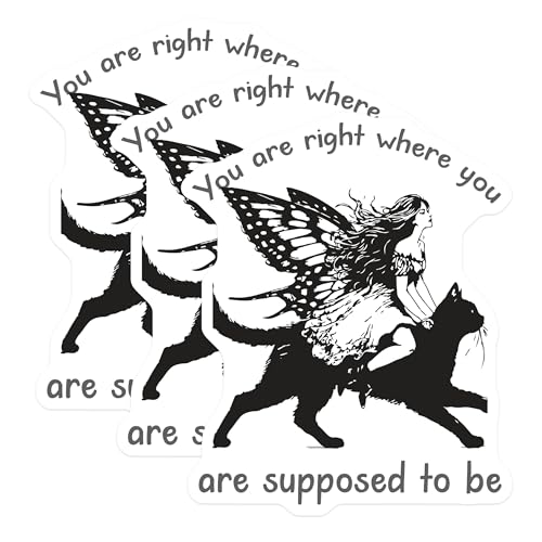 (3 Pack) Fairy Cat Decals - Inspirational Quote - Laptop Decals - 3 Inches On Longest Side - Easy Peel & Apply - Made in USA - 3MCS4717