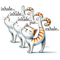 (3 Pack) Yoga Cat Decals - Inhale Exhale Purr - Funny Kitty Laptop Decal - 3 Inches On Longest Side - Easy Peel & Apply - Made in USA - 3MCS1302