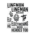 (2 Pack) Lineman Magnets - Electrician Heroes - Power Pole Work - Skull Lightning Design - 5 Inches On Longest Side - Thick Durable Magnet - Made in USA - MAG20815