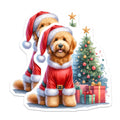 (2 Pack) Santa Dog Magnets - Christmas Goldendoodle Decor - Holiday Pet Refrigerator - 5 Inches On Longest Side - Thick Durable Magnet - Made in USA - MAG29912