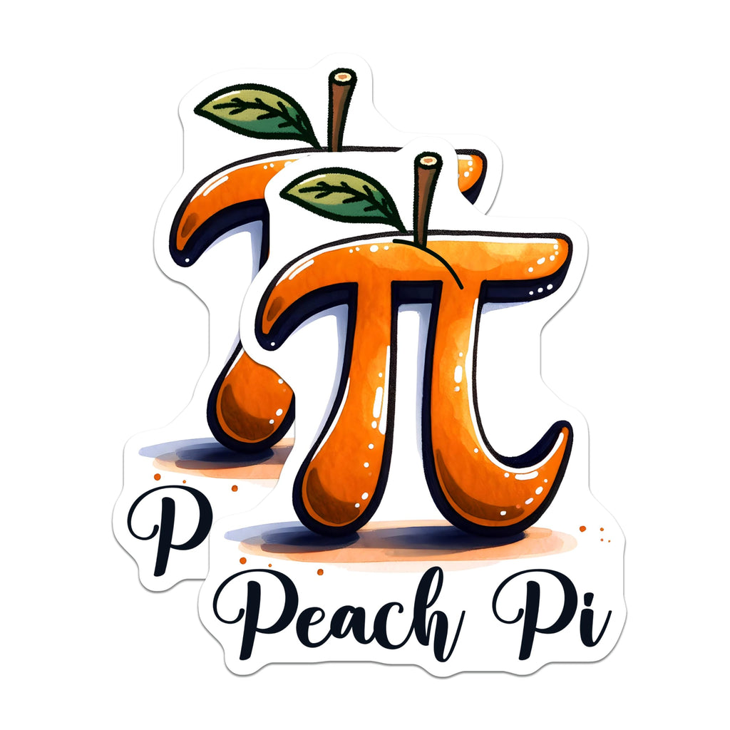 (2 Pack) Funny Peach Pi Magnets - Kitchen Decor - Geek Humor - Fridge Decoration - Math Enthusiasts - 5" On Longest Side - for Cars, Fridges, Toolboxes - Made in USA - MAG8159