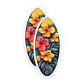(2 Pack) Hawaiian Surfboard Magnets - Tropical Floral Fridge Decor - Beach Vibe Kitchen Accessory - 5 Inches On Longest Side - Thick Durable Magnet - Made in USA - MAG26626