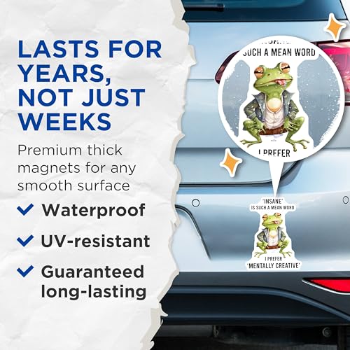 (2 Pack) Funny Frog Magnets - 5" On Longest Side - for Cars, Fridges, Toolboxes - Made in USA - MAG7734