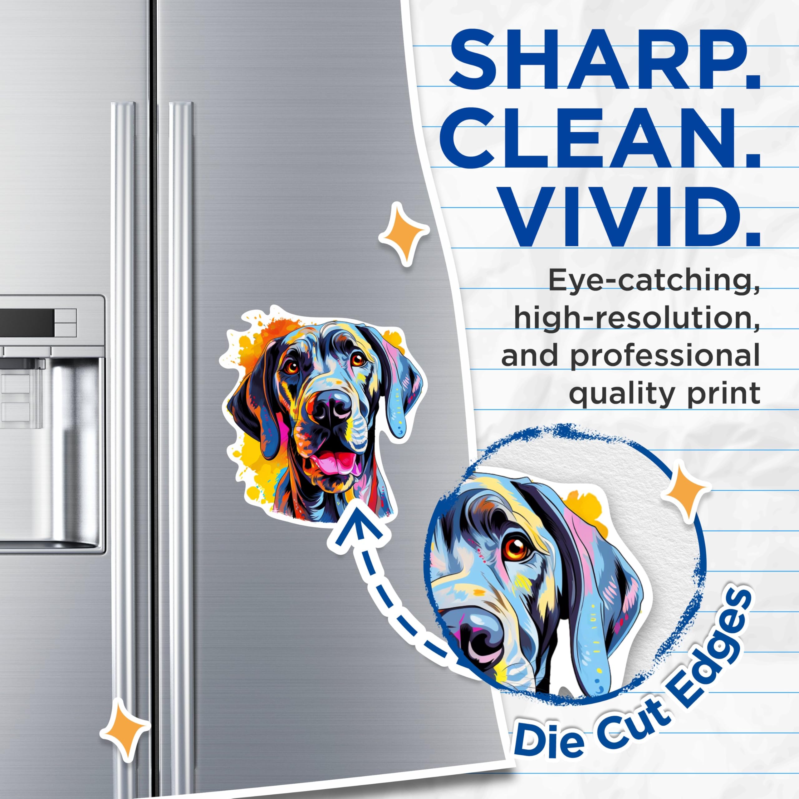 (2 Pack) Great Dane Dog Breed Magnets - 5 Inches On Longest Side - Choose from Over 100 Dog Breeds - for Cars, Refrigerators, Toolboxes - Made in USA - MAG1865