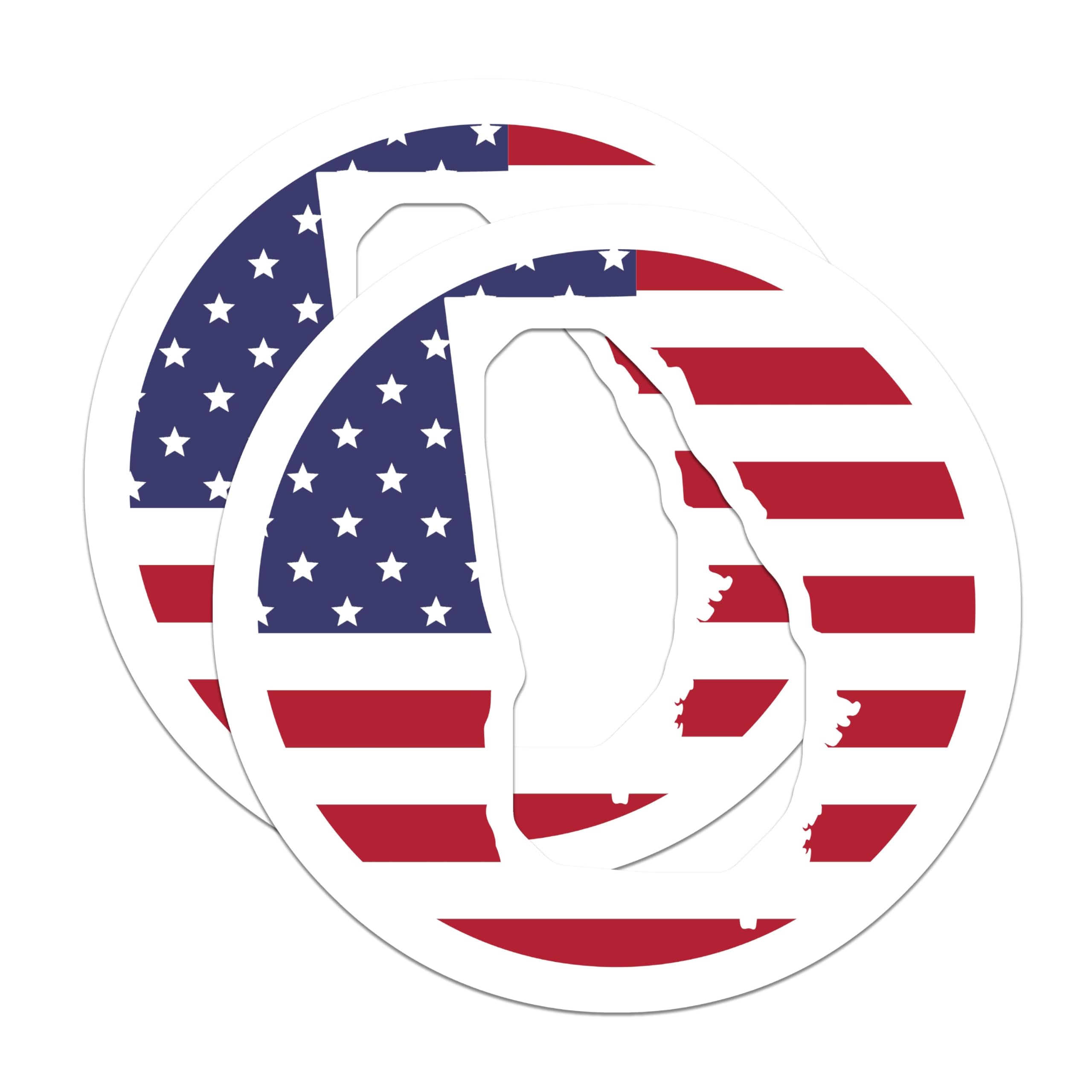 (2 Pack) Georgia State Magnets - American Flag Design - Patriotic US Outline - Southern State Pride Decor - 5 Inches On Longest Side - Thick Durable Magnet - Made in USA - MAG19049