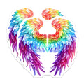 (2 Pack) Rainbow Angel Wings Magnets - Vibrant Fridge Decor - Pride Month Locker Art - Fantasy Aesthetic - 5 Inches On Longest Side - Thick Durable Magnet - Made in USA - MAG37899