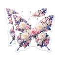 (2 Pack) Floral Rose Butterfly Magnets - Whimsical Pastel Aesthetic Decor - Enchanting Fridge Locker Decoration - 5 Inches On Longest Side - Thick Durable Magnet - Made in USA - MAG36510